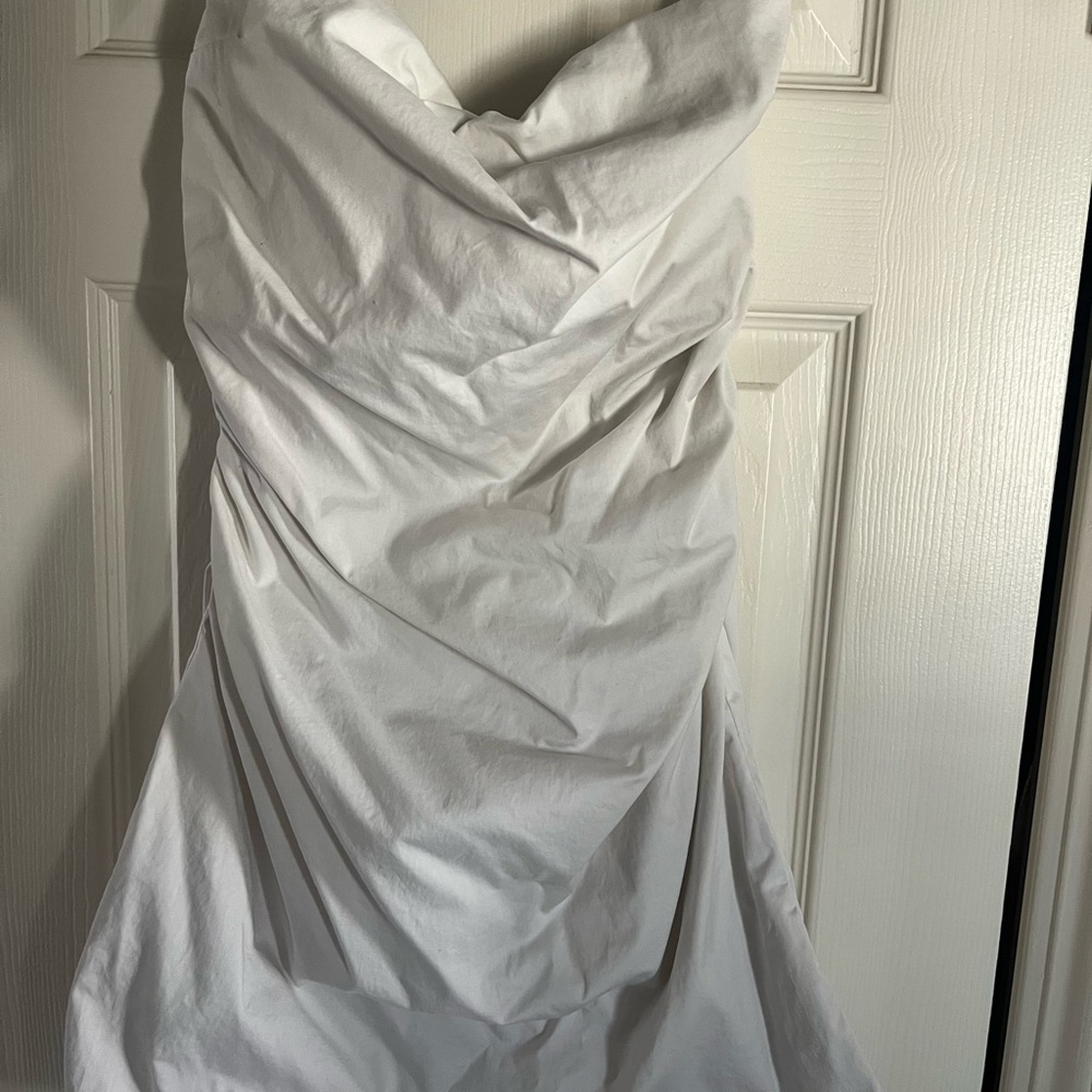 Cotton Candy White Mini Scrunch Dress